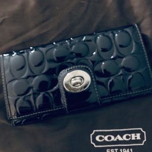 Coach Signature Patent Leather Wallet